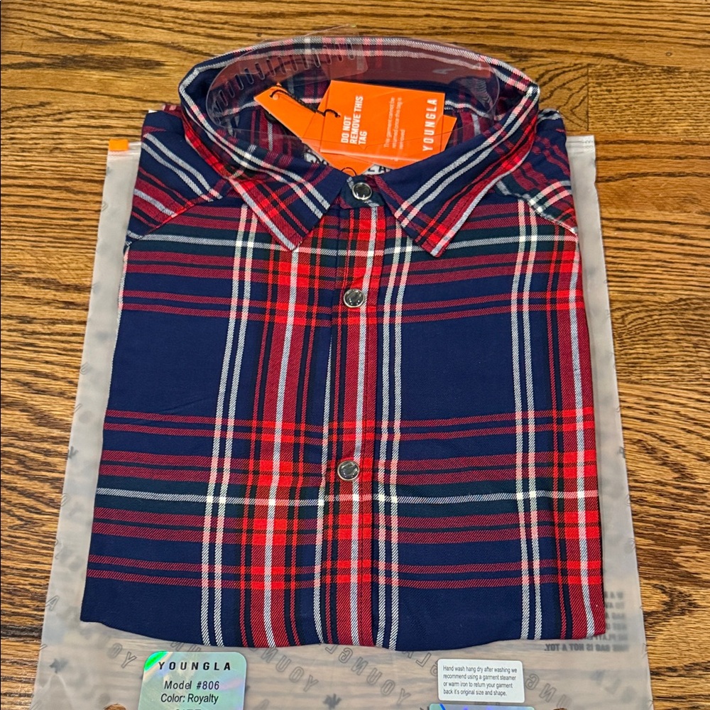 YoungLA Red and Blue Plaid Shirt